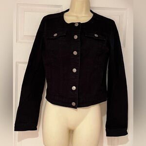Elle Black Jean Jacket Classic Cropped Style